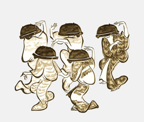 浮世絵　町人　その3　ゴールドバージョン