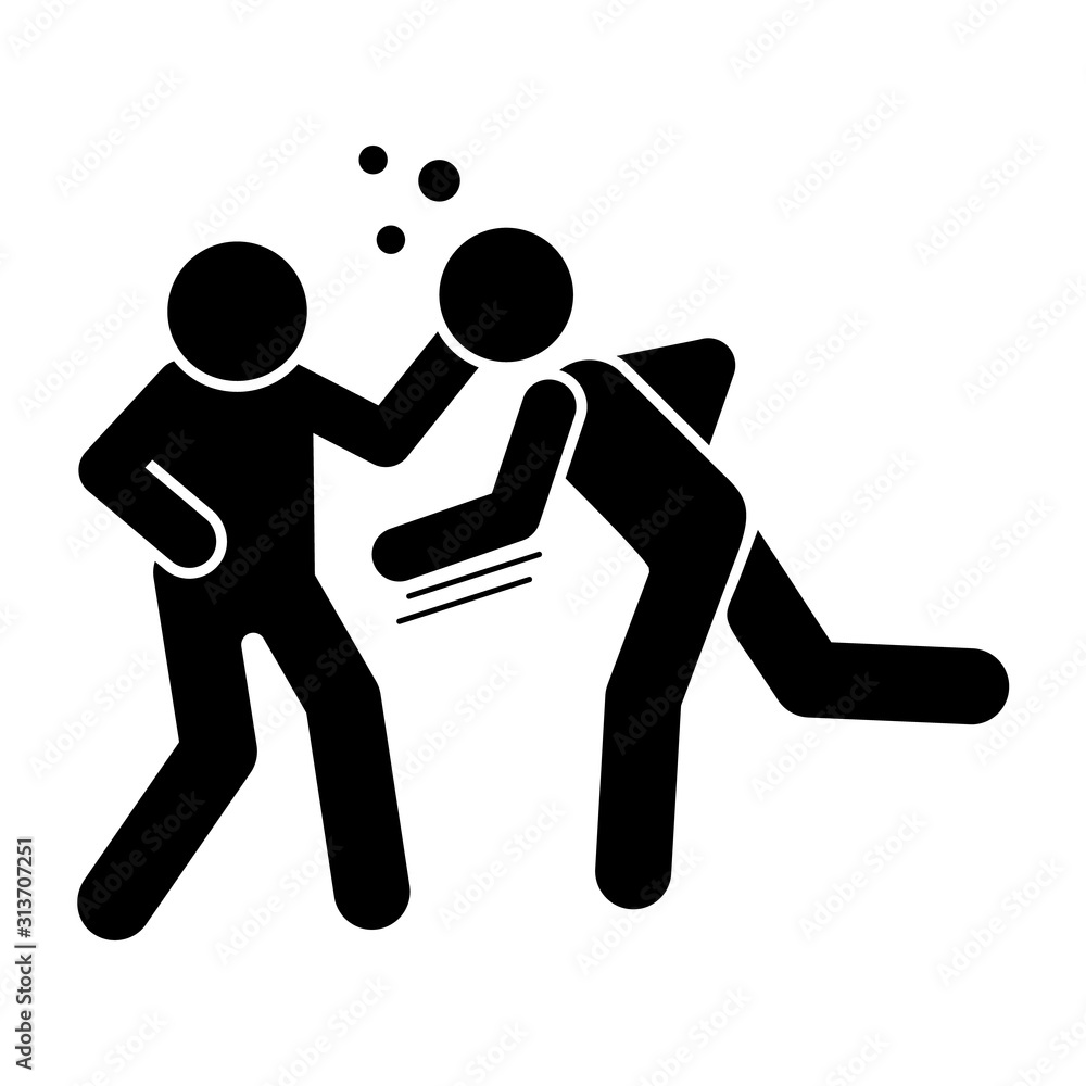 Poster punch knockout icon. simple pictogram of fighting icons for ui and ux, website or mobile application