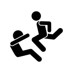 Attack men hit icon. Simple pictogram of fighting icons for ui and ux, website or mobile application