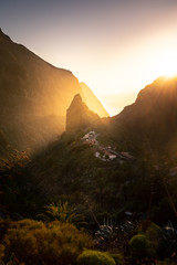 Obraz premium Masca town in the are of Los Gigantes cliffs in south Tenerife, Canary islands, Spain.