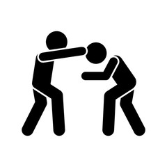 Men kick head icon. Simple pictogram of fighting icons for ui and ux, website or mobile application