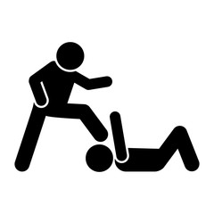 Foot men kick icon. Simple pictogram of fighting icons for ui and ux, website or mobile application