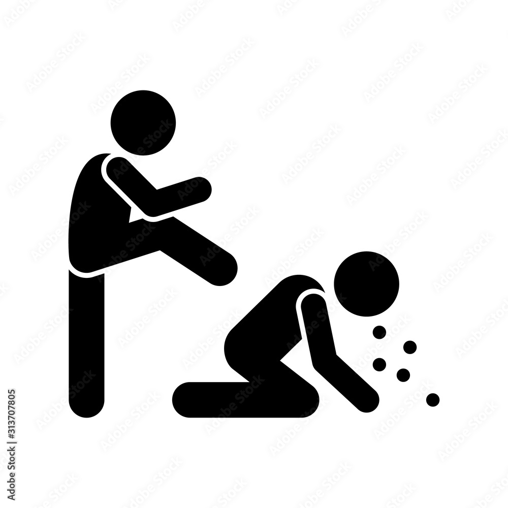 Poster head hit men icon. simple pictogram of fighting icons for ui and ux, website or mobile application