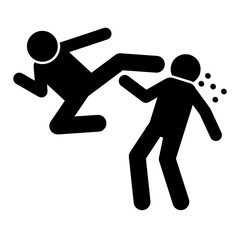 Flying men blood icon. Simple pictogram of fighting icons for ui and ux, website or mobile application