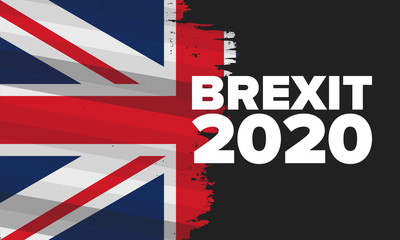 Brexit poster. UK leaving EU. Crisis in relations between the United Kingdom and the European Union. Vote for new deal. Brexit without deal. Great Britain and Europe flags. Vector illustration 