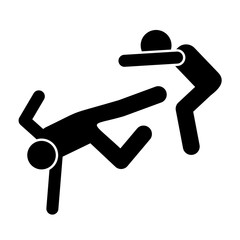 Flying men hit icon. Simple pictogram of fighting icons for ui and ux, website or mobile application