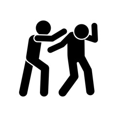 Fototapeta na wymiar Men hit punch icon. Simple pictogram of fighting icons for ui and ux, website or mobile application
