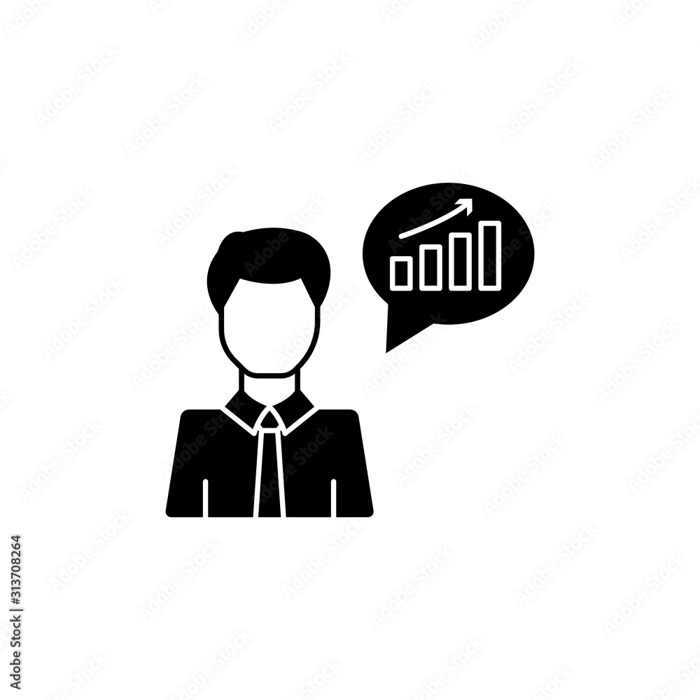 Poster businessman data analytics icon. simple business intention icons for ui and ux, website or mobile ap