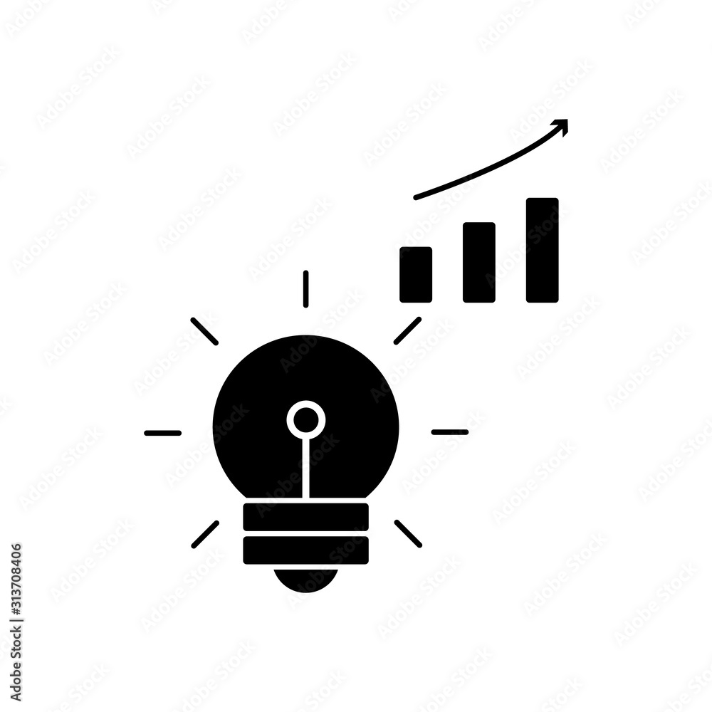 Aufkleber idea arrow statistics icon. simple business intention icons for ui and ux, website or mobile applica