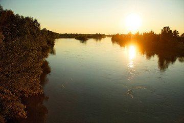 Sunset on the Drava River