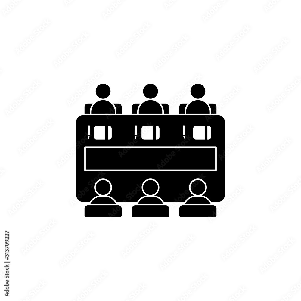 Poster table pen notebooks training icon. simple business indoctrination icons for ui and ux, website or mo