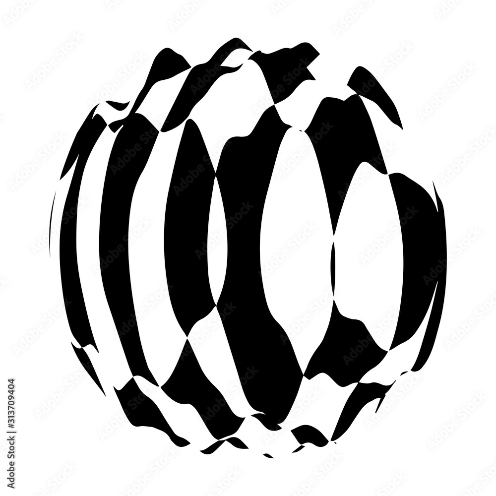 Aufkleber optical illusion wave. abstract 3d black and white illusions. horizontal lines stripes pattern or ba