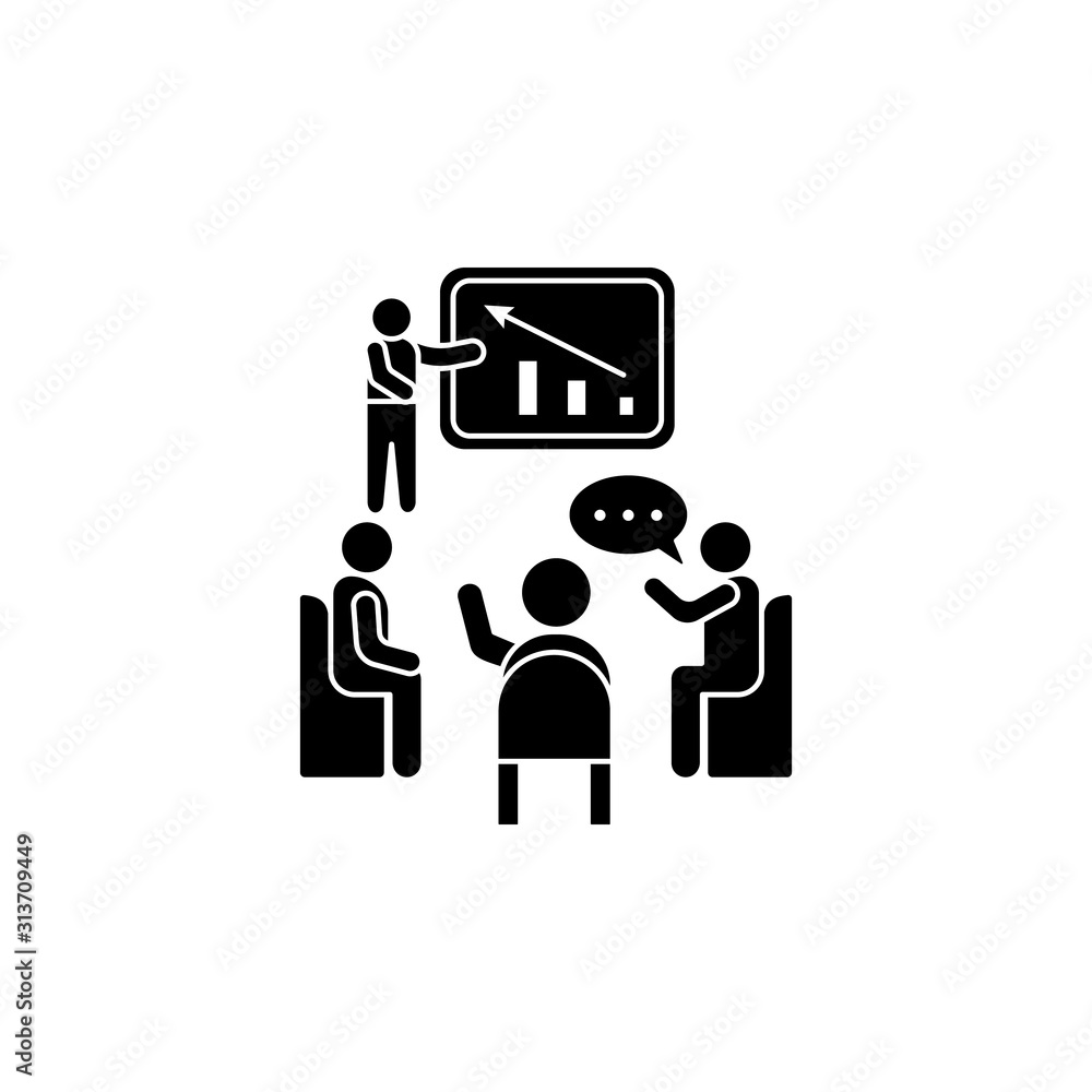 Poster training question charts icon. simple business indoctrination icons for ui and ux, website or mobile