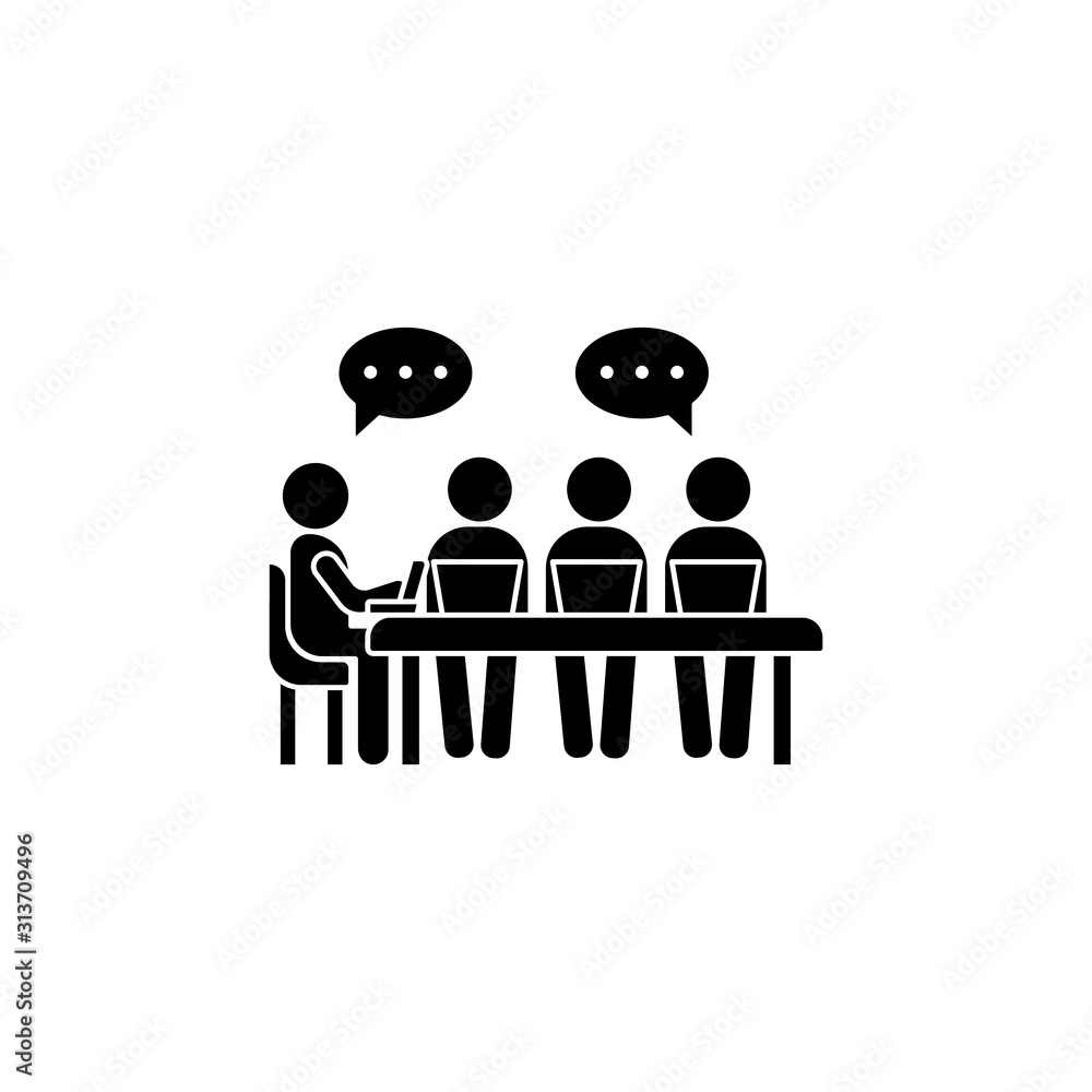 Aufkleber table bubble laptops trainer icon. simple business indoctrination icons for ui and ux, website or mo