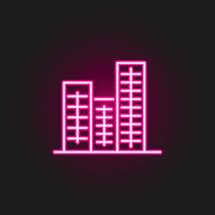 Naklejka premium Building neon style icon. Simple thin line, outline vector of building icons for ui and ux, website or mobile application