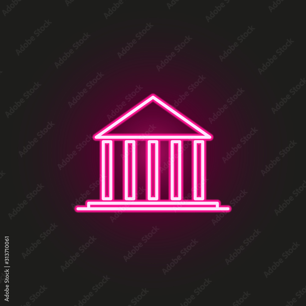 Poster building, court neon style icon. simple thin line, outline vector of building icons for ui and ux, w
