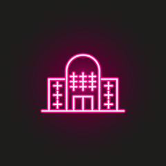Naklejka premium Building neon style icon. Simple thin line, outline vector of building icons for ui and ux, website or mobile application