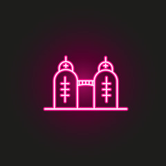 Building, birdge neon style icon. Simple thin line, outline vector of building icons for ui and ux, website or mobile application