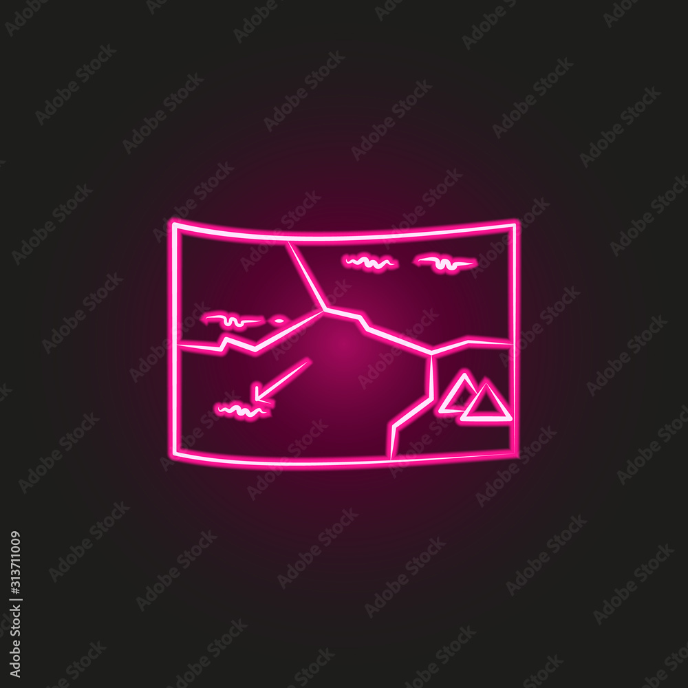 Aufkleber desert map neon style icon. simple thin line, outline vector of desert icons for ui and ux, website 