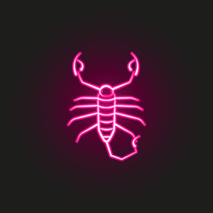 desert scorpion neon style icon. Simple thin line, outline vector of desert icons for ui and ux, website or mobile application