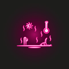desert, thermometer neon style icon. Simple thin line, outline vector of desert icons for ui and ux, website or mobile application