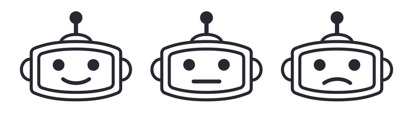 Robotic head icon robot symbol emotion vector illustration