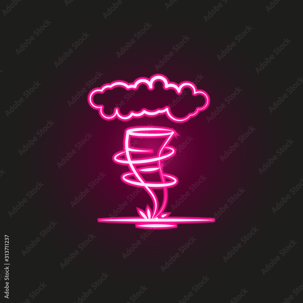 Poster sandstorm, desert neon style icon. simple thin line, outline vector of desert icons for ui and ux, w