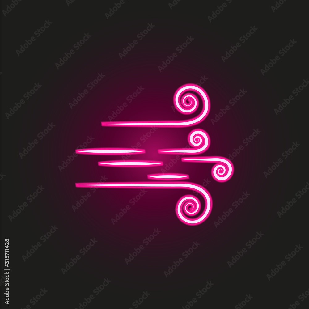 Poster wind, desert neon style icon. simple thin line, outline vector of desert icons for ui and ux, websit
