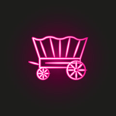Fototapeta na wymiar wagon desert neon style icon. Simple thin line, outline vector of desert icons for ui and ux, website or mobile application