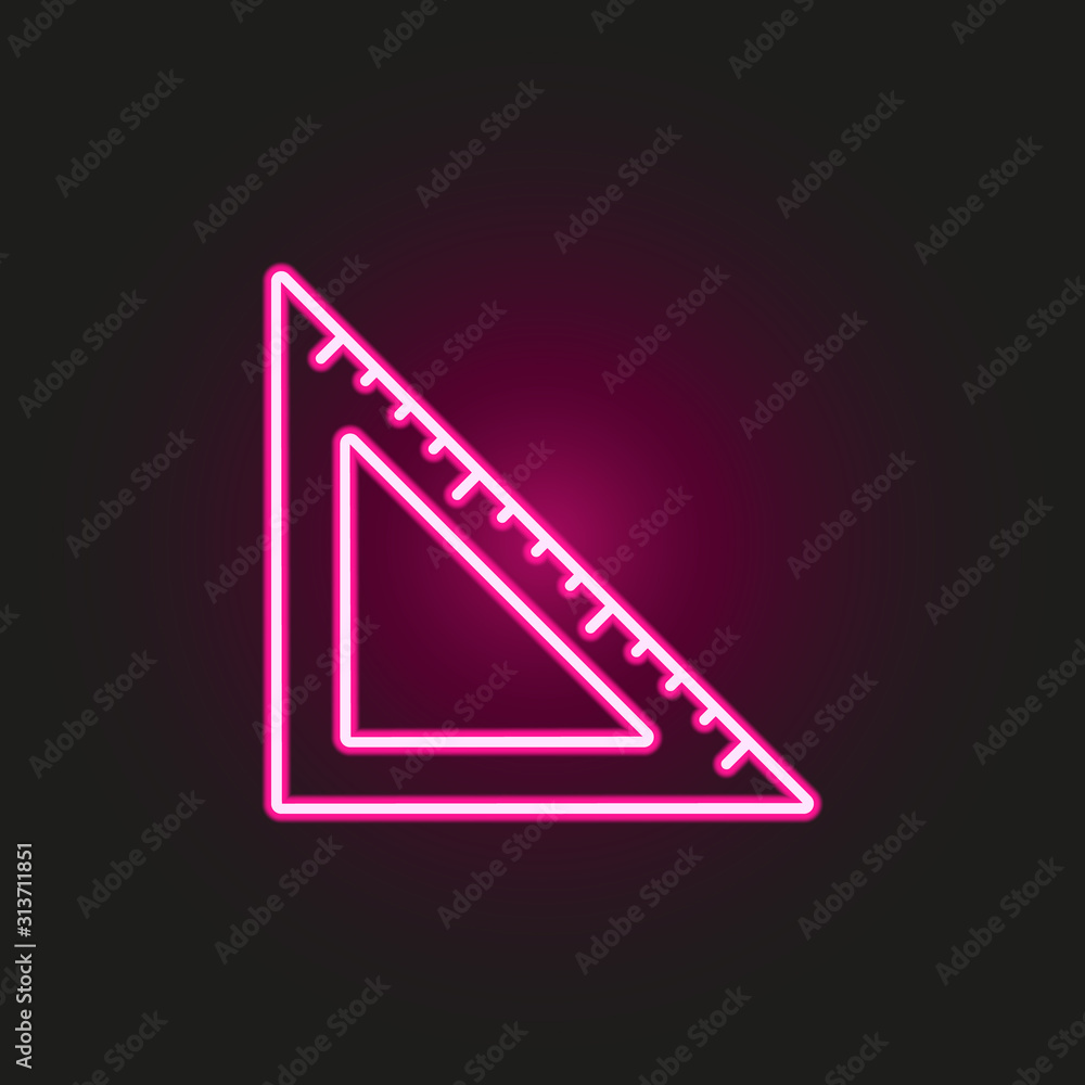 Poster angle ruler neon style icon. simple thin line, outline vector of education icons for ui and ux, webs