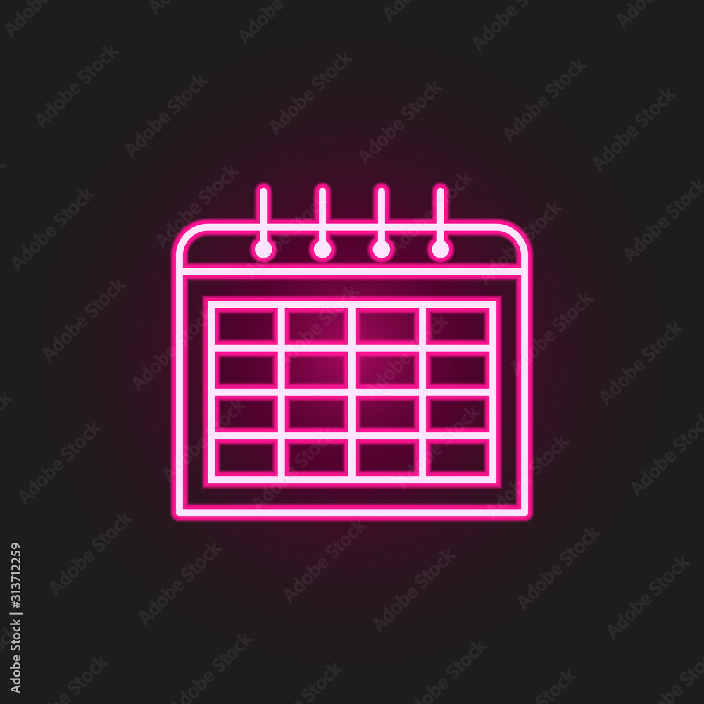 Poster the calendar neon style icon. simple thin line, outline vector of education icons for ui and ux, web