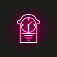 alarm clock neon style icon. Simple thin line, outline vector of education icons for ui and ux, website or mobile application
