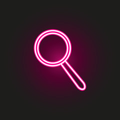 magnifier neon style icon. Simple thin line, outline vector of education icons for ui and ux, website or mobile application