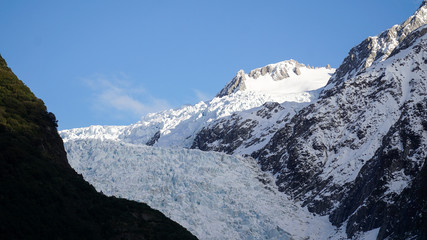 Fototapeta na wymiar Hiking to the Franz Josef Glacier Viewpoint in New Zealand.