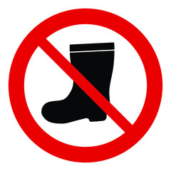 No  rain boot icon. Prohibited  rain boot icon. 