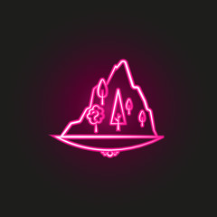 tree cloud neon style icon. Simple thin line, outline vector of landspace icons for ui and ux, website or mobile application