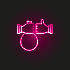 bag, bribe, gang, criminal neon style icon. Simple thin line, outline vector of mafia icons for ui and ux, website or mobile application