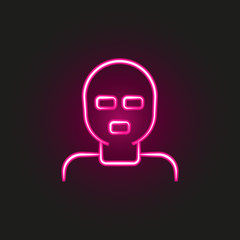 Fototapeta premium bandit, mafia, robber ,gang, criminal neon style icon. Simple thin line, outline vector of mafia icons for ui and ux, website or mobile application