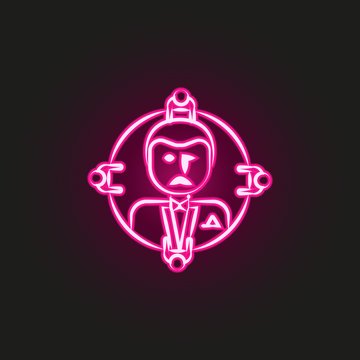 godfather, Mafioso, gang, criminal neon style icon. Simple thin line, outline vector of mafia icons for ui and ux, website or mobile application