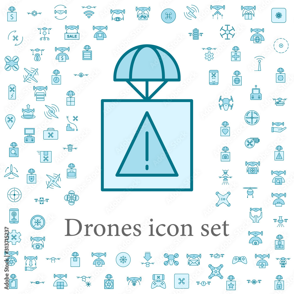 Poster important package icon. drones icons universal set for web and mobile