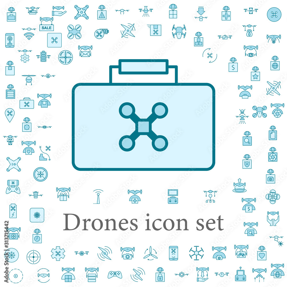Poster drone in a bag icon. drones icons universal set for web and mobile