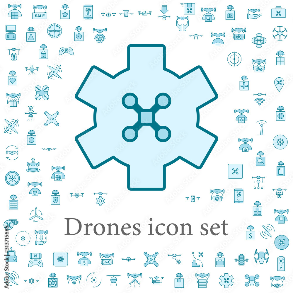 Poster control of drones icon. drones icons universal set for web and mobile