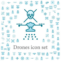 drone with chemical elements icon. drones icons universal set for web and mobile