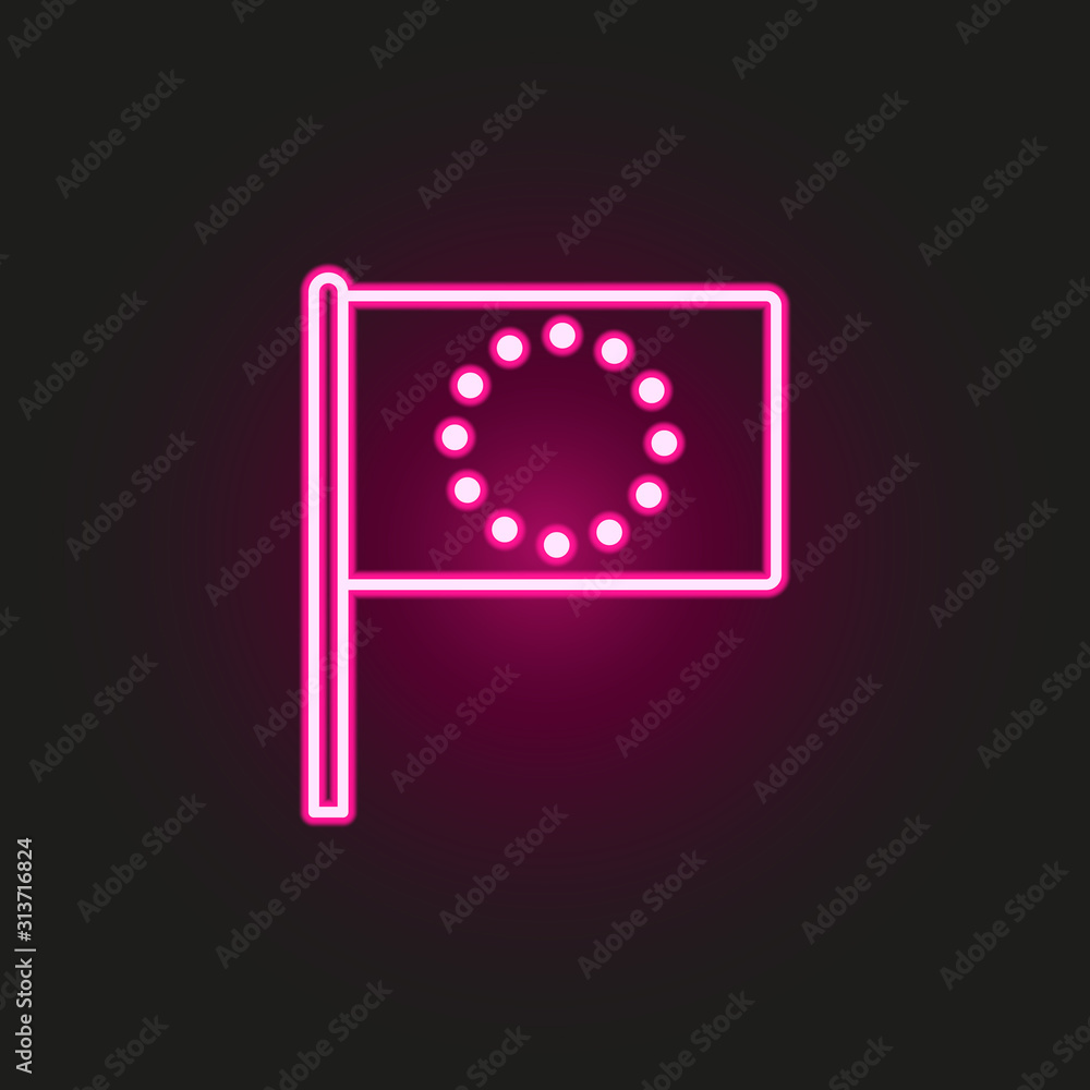 Poster european union neon style icon. simple thin line, outline vector of flags icons for ui and ux, websi