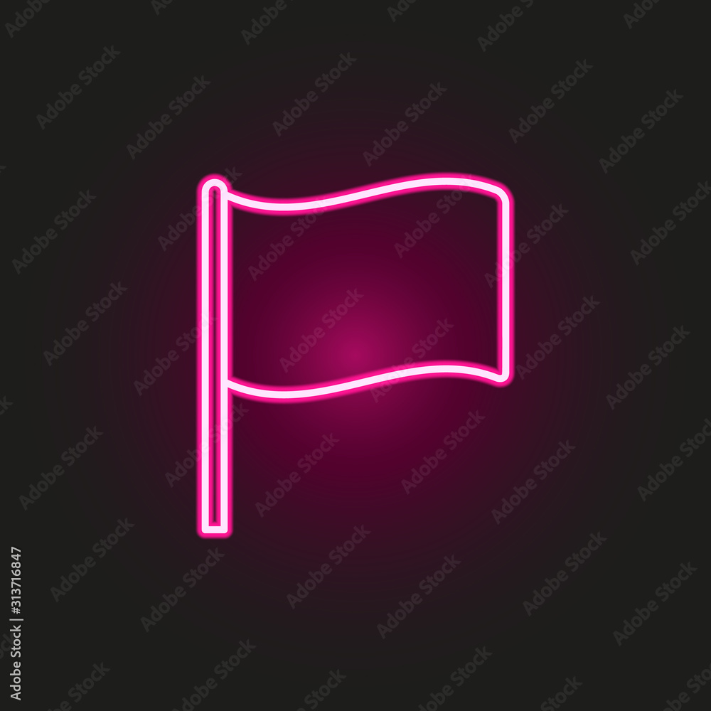Poster flag neon style icon. simple thin line, outline vector of flags icons for ui and ux, website or mobi