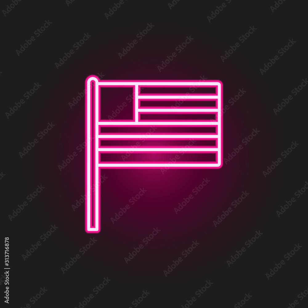 Poster usa neon style icon. simple thin line, outline vector of flags icons for ui and ux, website or mobil