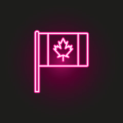 Canada neon style icon. Simple thin line, outline vector of flags icons for ui and ux, website or mobile application