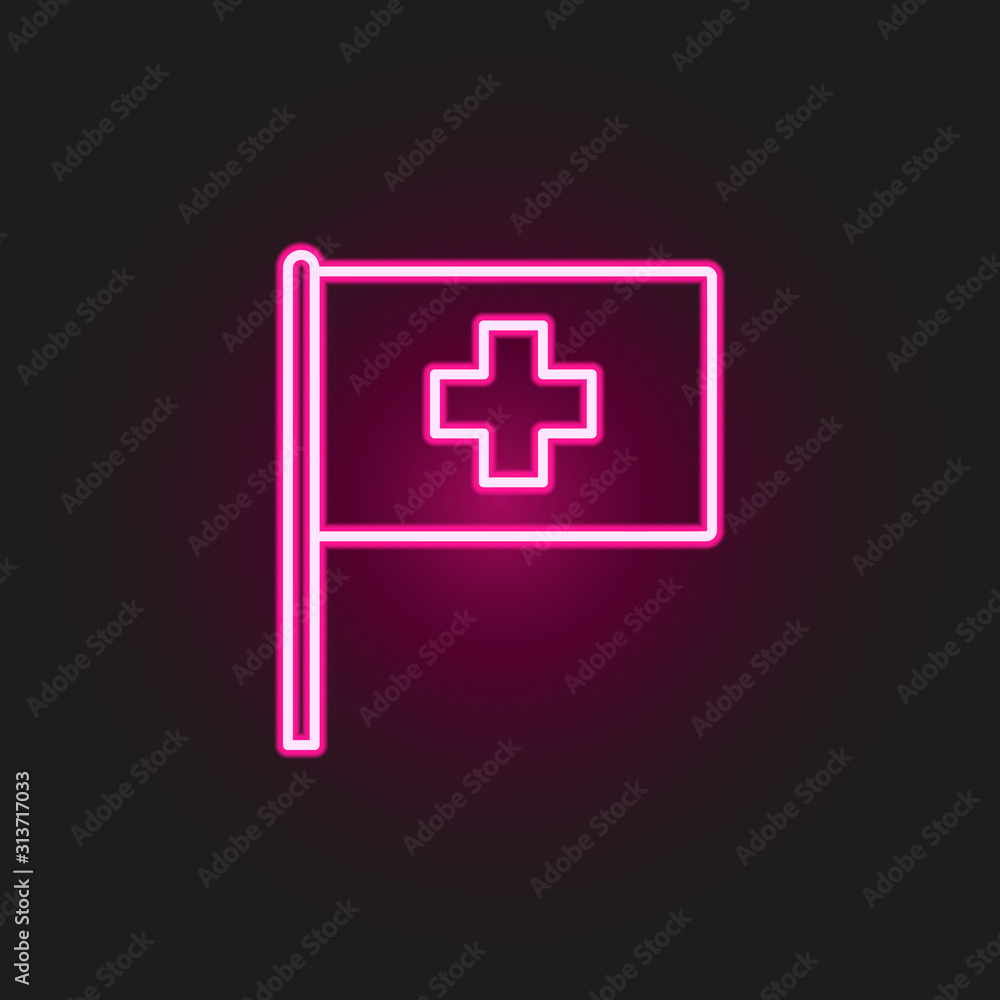 Poster switzerland neon style icon. simple thin line, outline vector of flags icons for ui and ux, website 