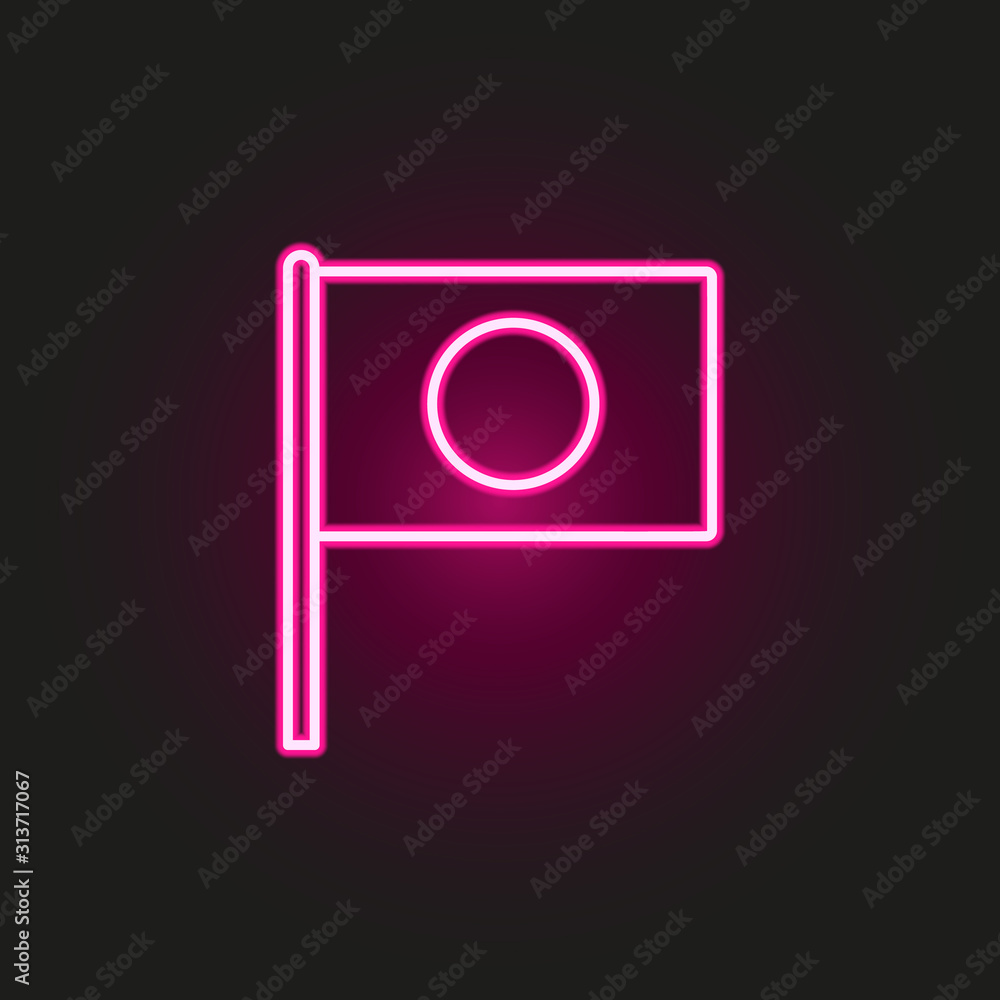 Poster japan neon style icon. simple thin line, outline vector of flags icons for ui and ux, website or mob