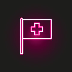 Switzerland neon style icon. Simple thin line, outline vector of flags icons for ui and ux, website or mobile application